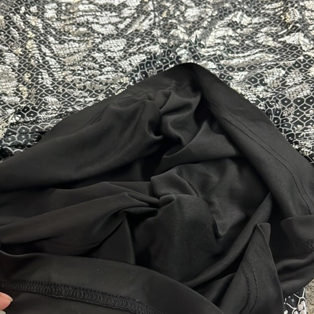 Hailey Logan by Adrianna Papell mini shift cocktail dress black metallic XS - Picture 13 of 14